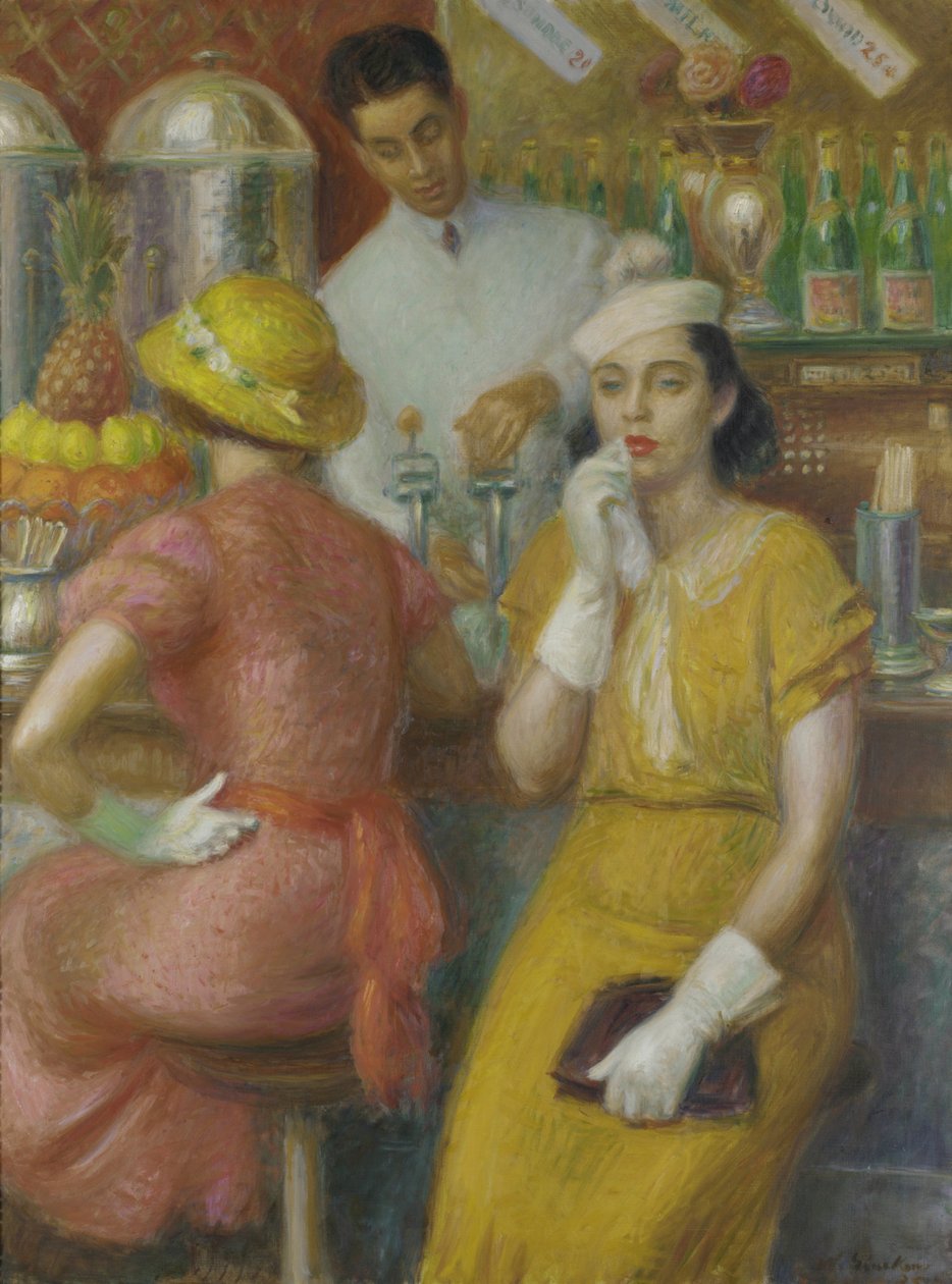 Sodafontenen, 1935 av William James Glackens