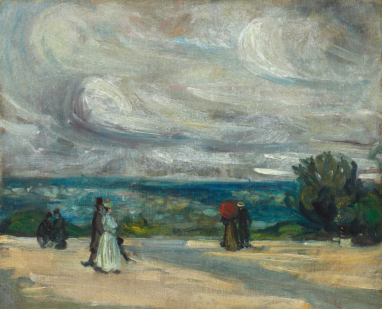 The Terrace (olje på lerret) av William James Glackens