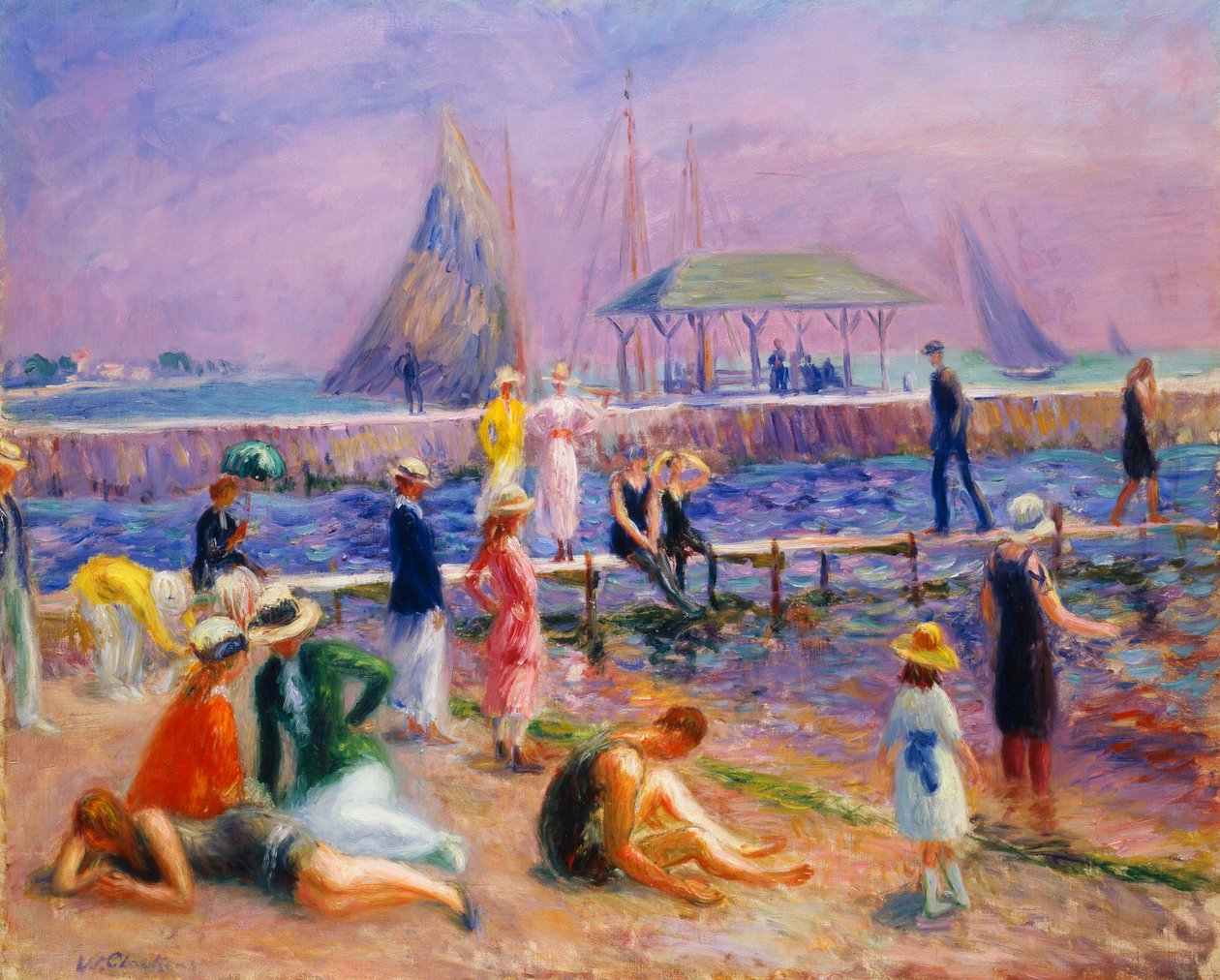 Town Pier - Blue Point, Long Island av William James Glackens