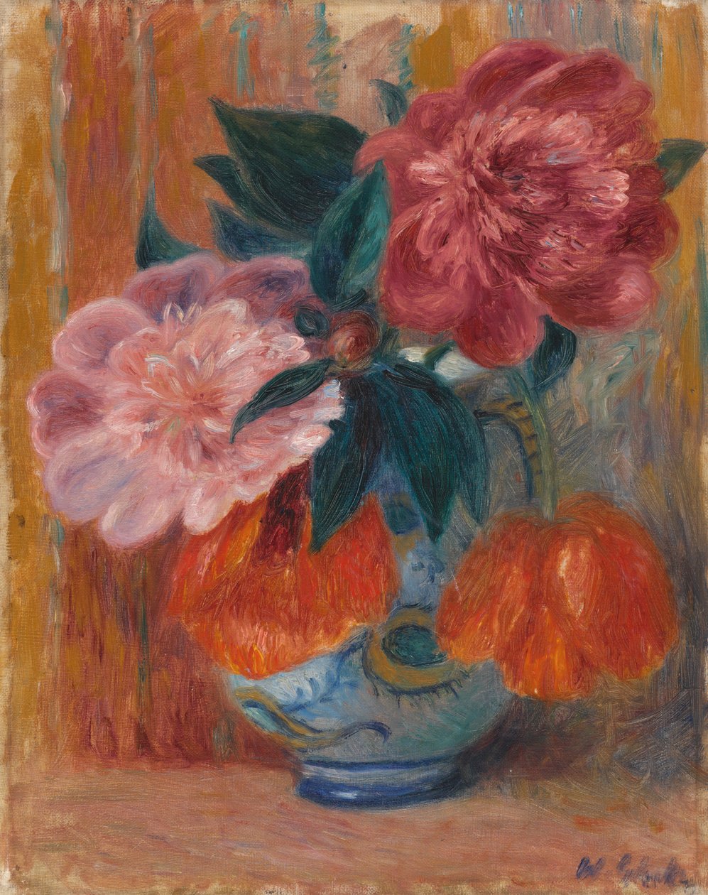 Tulipaner og peoner i Pitcher av William James Glackens