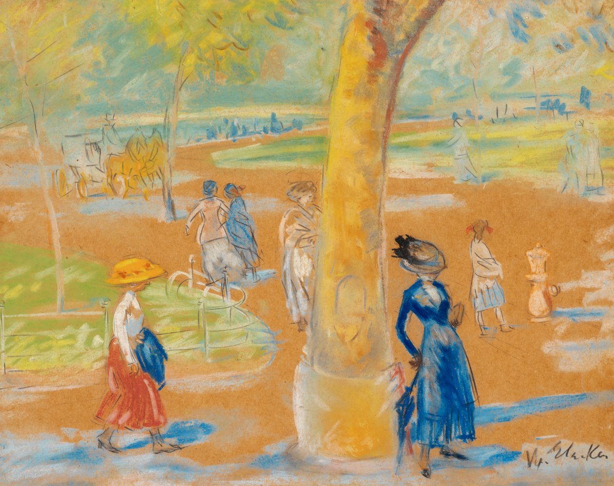 Kvinne med paraply, Washington Square av William James Glackens