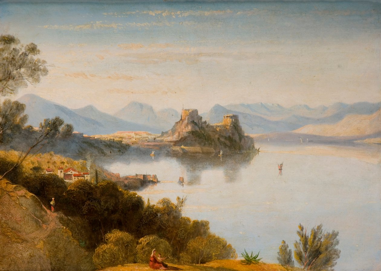 Albanske fjell med Korfu i avstand av William James Linton