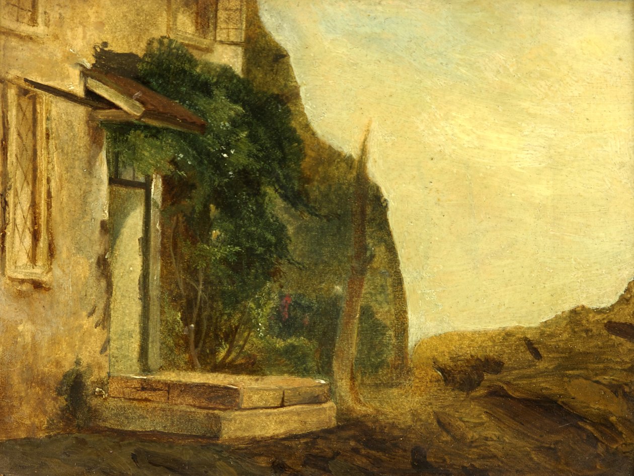 En hyttedøråpning (olje på panel) av William James Muller