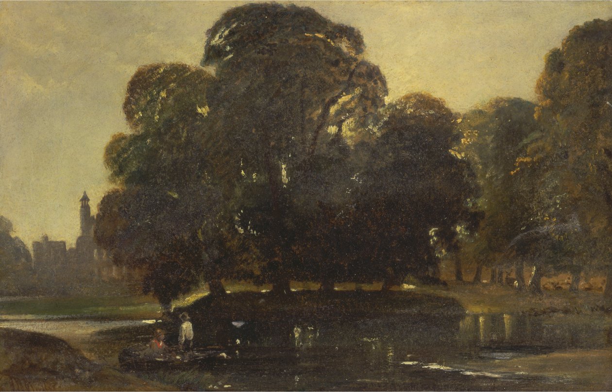 En utsikt over Eton and the Fellows Eyot av William James Muller