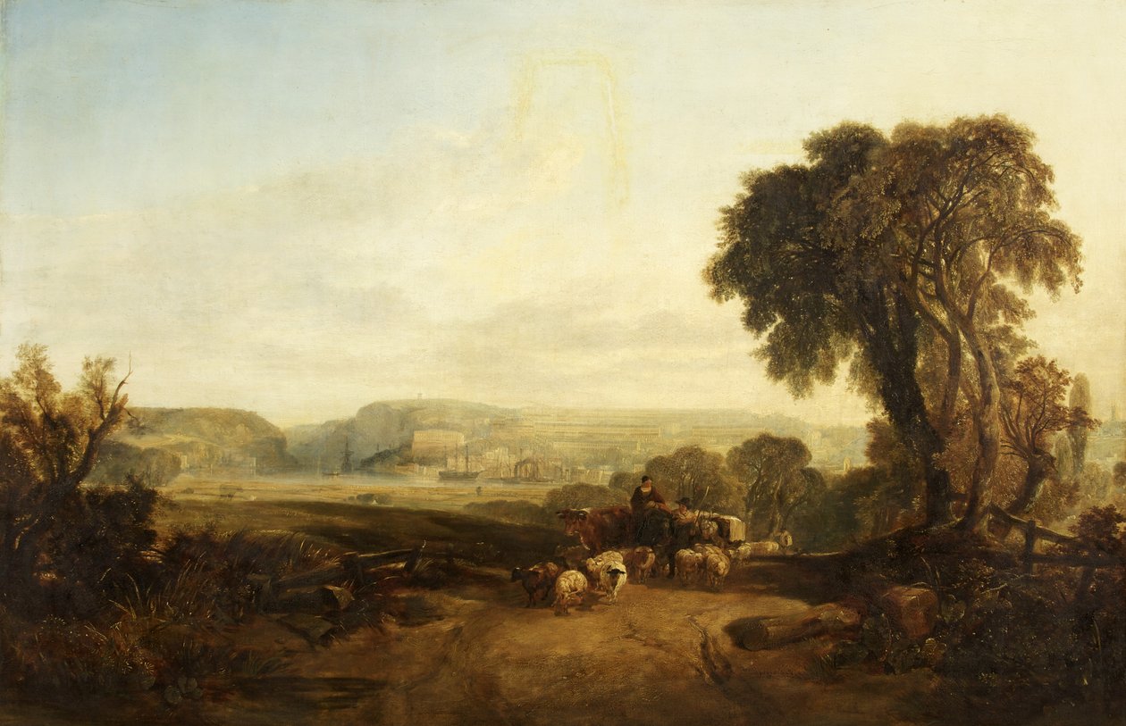Clifton fra Ashton Meadows, muligens 1833 (olje på lerret) av William James Muller