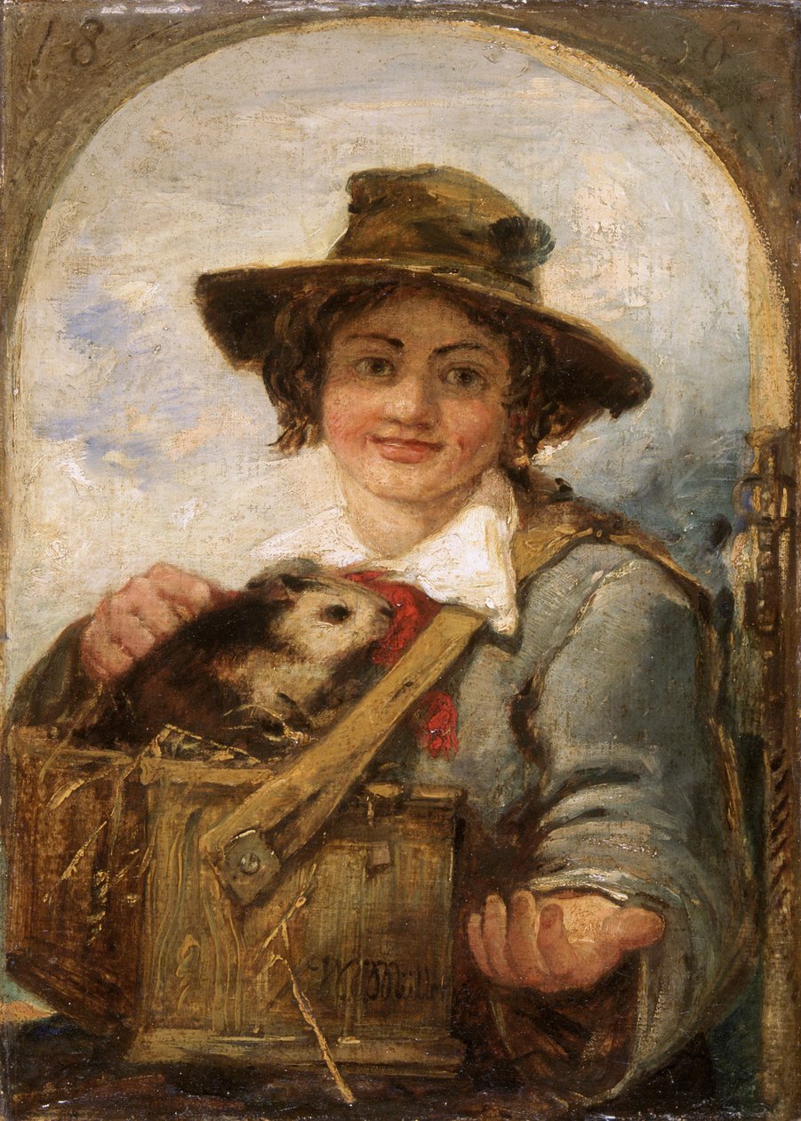 'Italiensk gutt med et marsvin', 1836 av William James Muller
