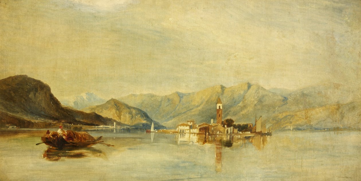 Lago Maggiore og Isola Bella (olje på lerret) av William James Muller