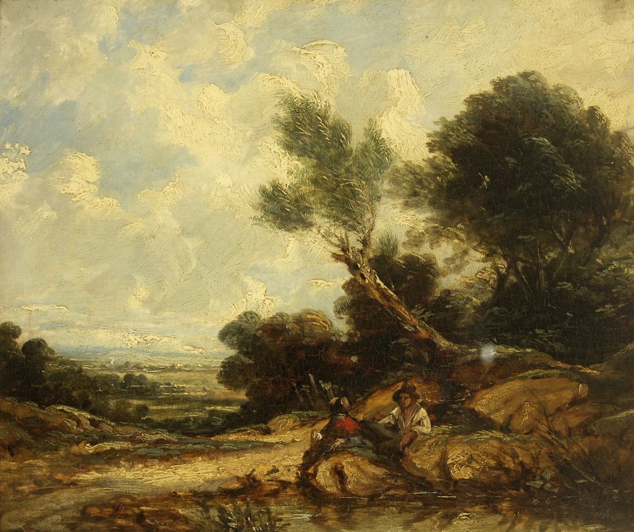Landskap med figurer av William James Muller