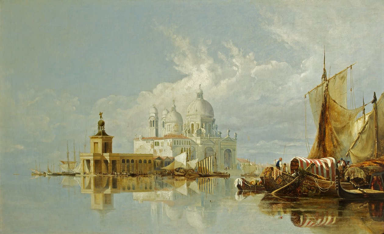 Santa Maria della Salute, Venezia, Italia (olje på lerret) av William James Muller