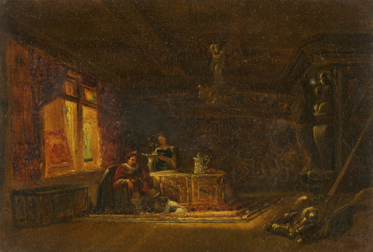 The Baronial Hall (olje på lerret) av William James Muller