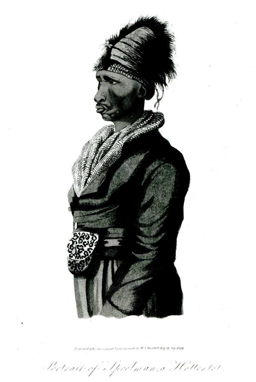 Portrett av Speelman, en Hottentot, 1814 av William John Burchell