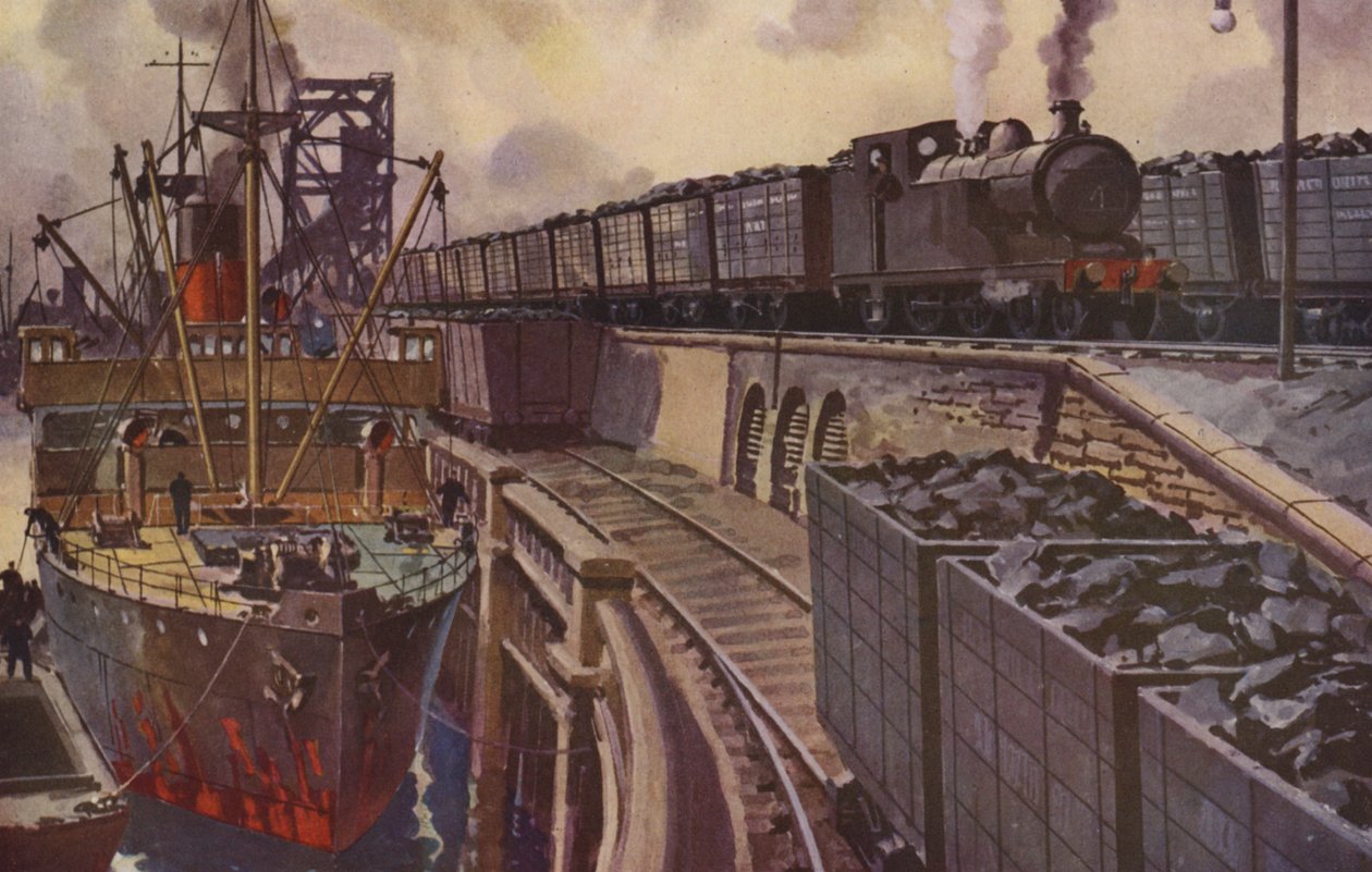 Et kulltog trukket av en 4-4-2 tankmotor (fargelitografi) av William John Patton McDowell