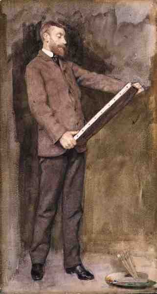Portrett av Norman Garstin (1847-1926) ca. 1882 (akvarell på papir) av William John Wainwright