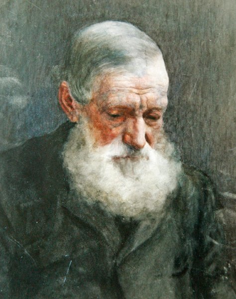 Portrett av en skjeggete herre, ca. 1880 (akvarell på papir) av William John Wainwright