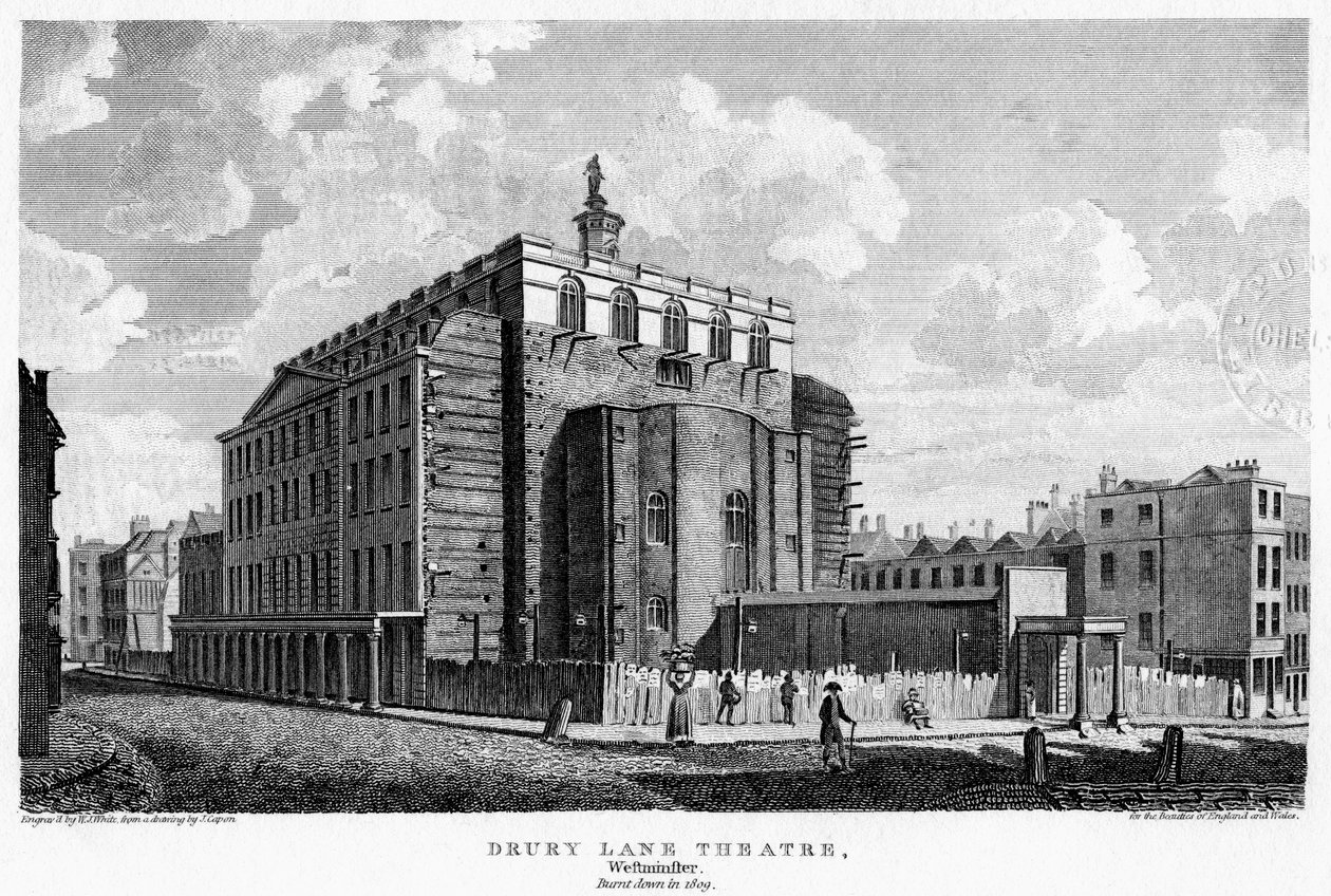 Drury Lane Theatre, Westminster, London, 1800-tallet. av William Johnstone White