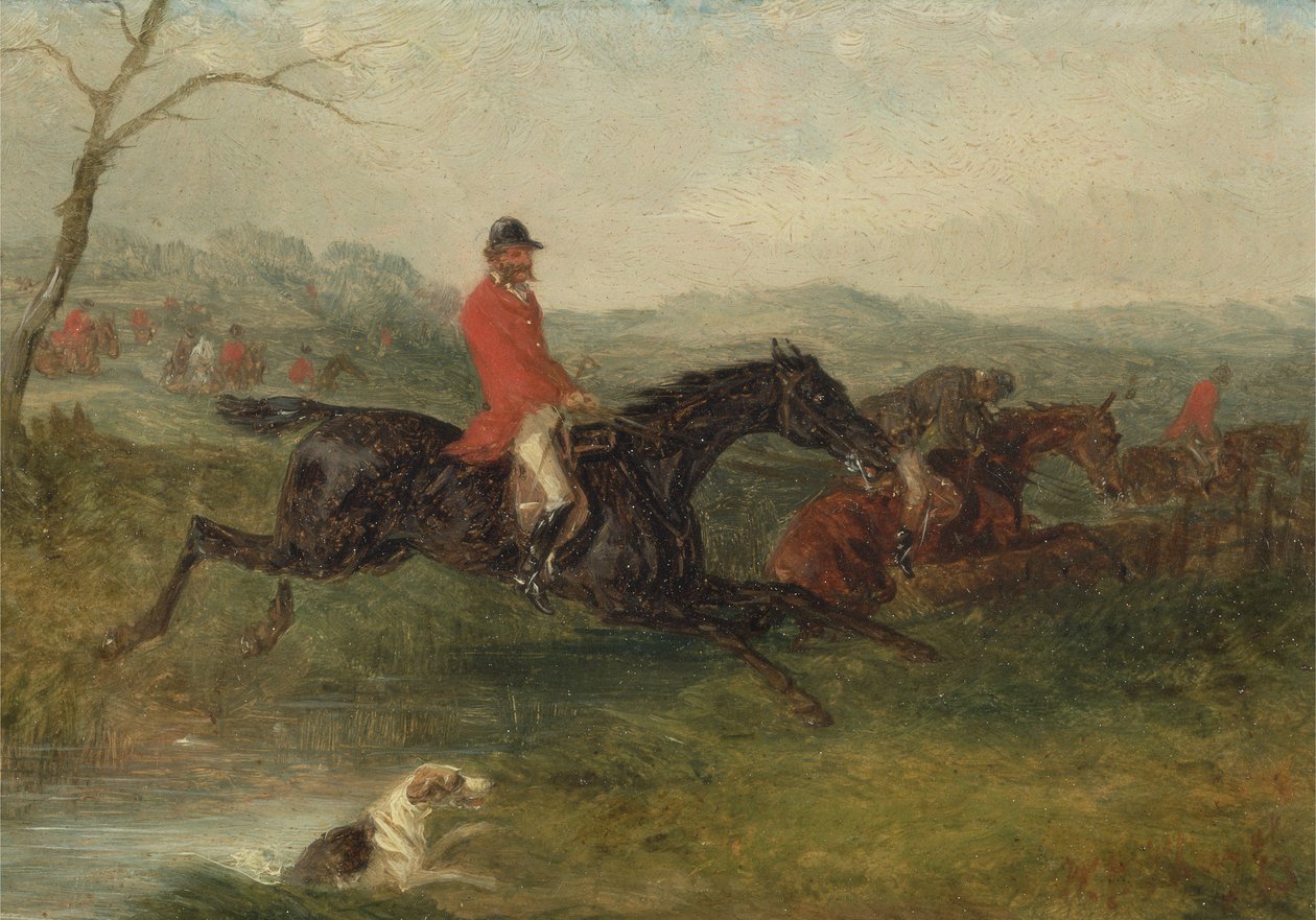 Revejakt: Rydding av en bekk (olje på kvernbrett) av William Joseph Shayer