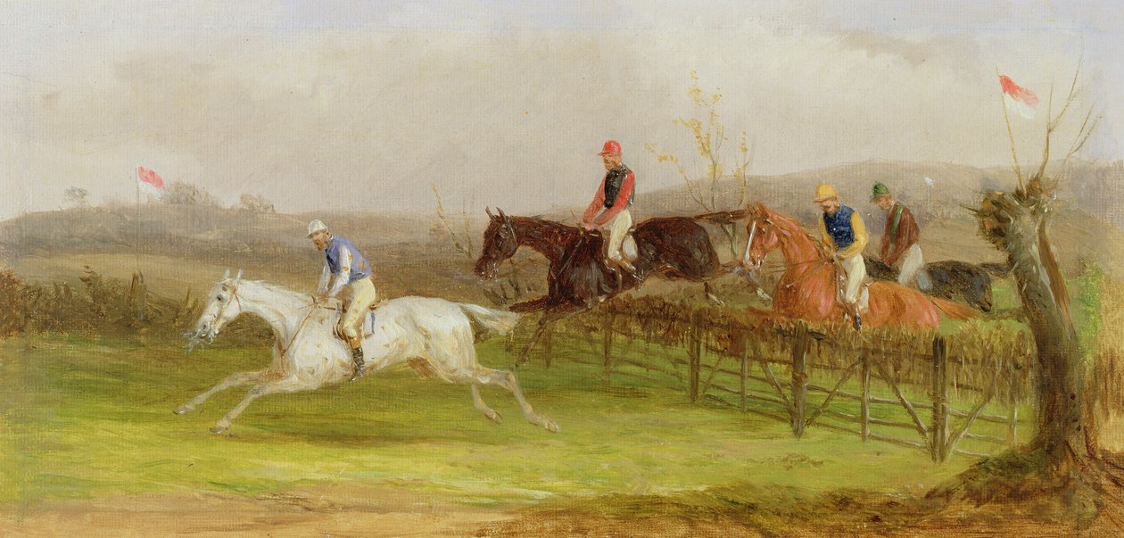 Steeplechasing: The Hurdle, 1869 av William Joseph Shayer