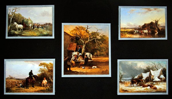 The Farming Seasons, sett med fem (olje om bord) av William Joseph Shayer