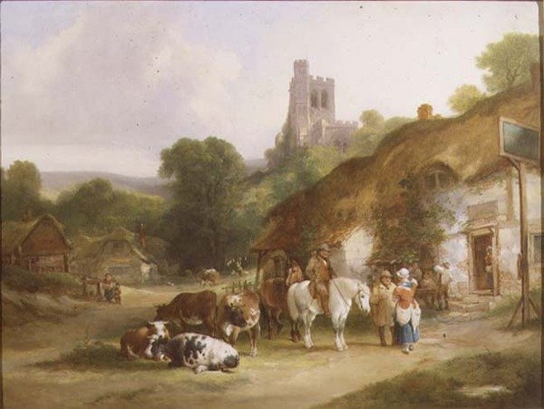 The Plough Inn (olje på lerret) av William Joseph Shayer
