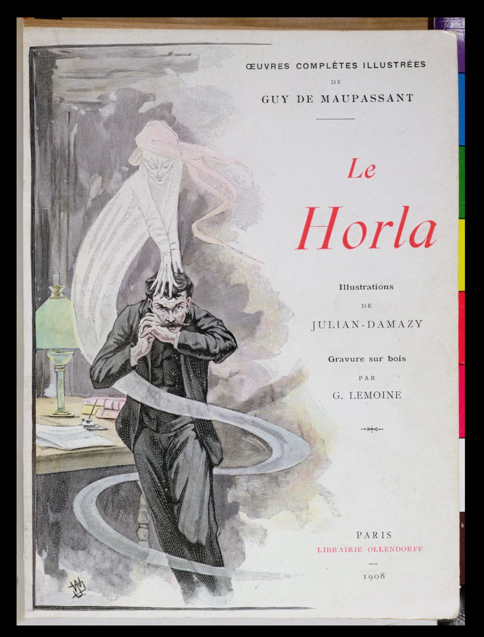 Forside for 'Le Horla' av Guy de Maupassant (1850-93) 1908 av William Julian Damazy