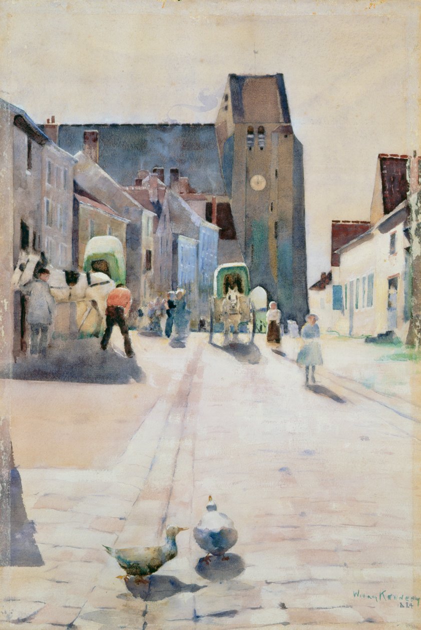 Hovedgaten, Grez-sur-Loing, 1884 av William Kennedy