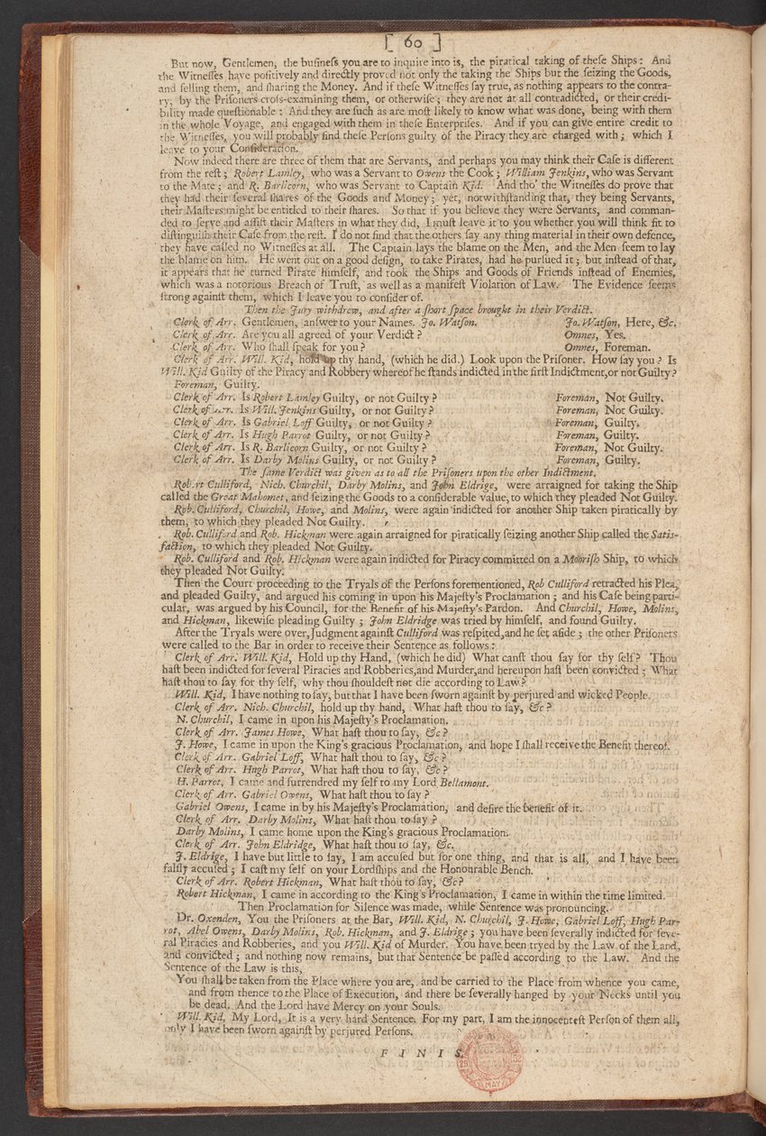 Rettssaken, prøvelsen og fordømmelsen av kaptein William Kidd, for Murther og piratkopiering av William Kidd