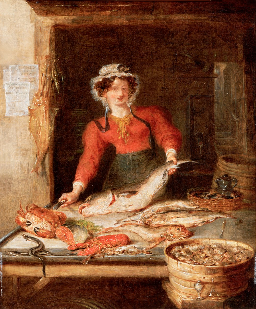 'Fiskeboden', c1830 av William Kidd