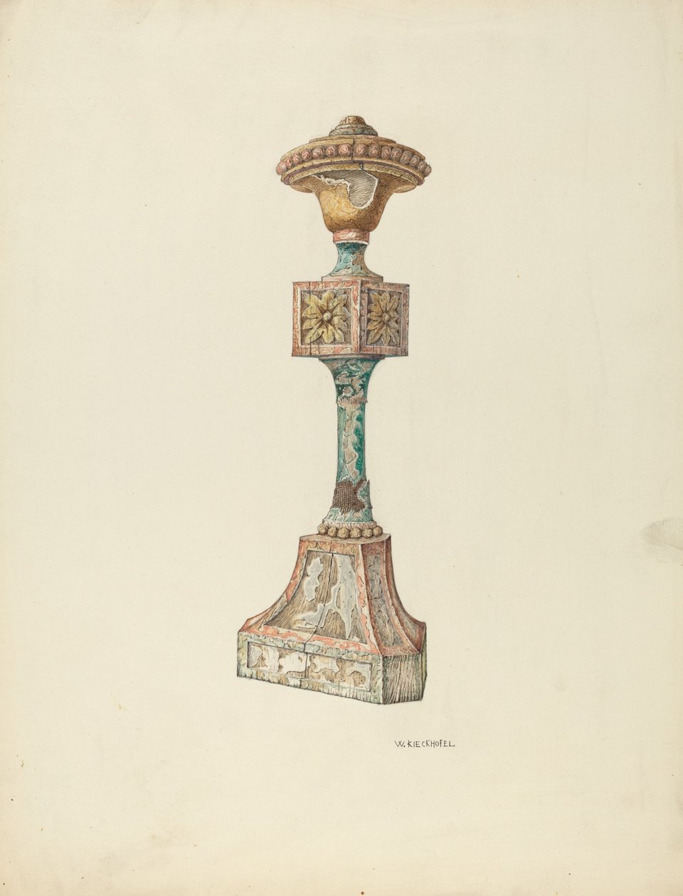 Seremonielle lysestake kirkelige møbler, ca. 1941. av William Kieckhofel