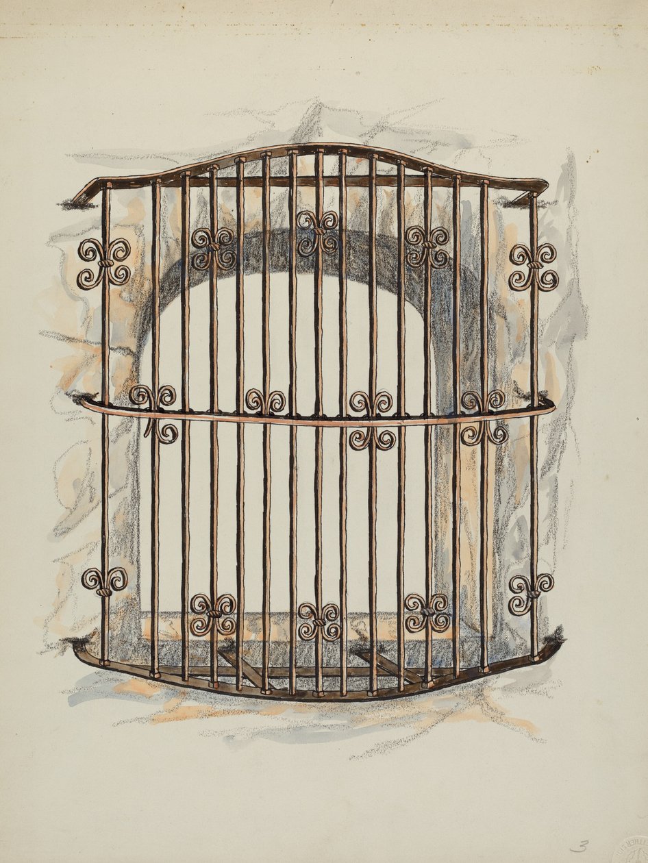 Jerngitter ved Window a Restoration, ca. 1941. av William Kieckhofel