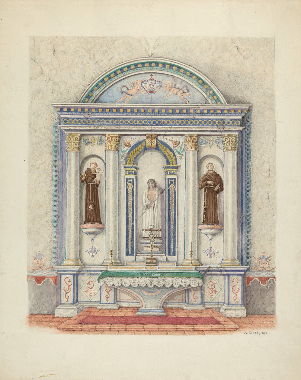 Sidealter, San Luis Rey Mission, 1941. av William Kieckhofel