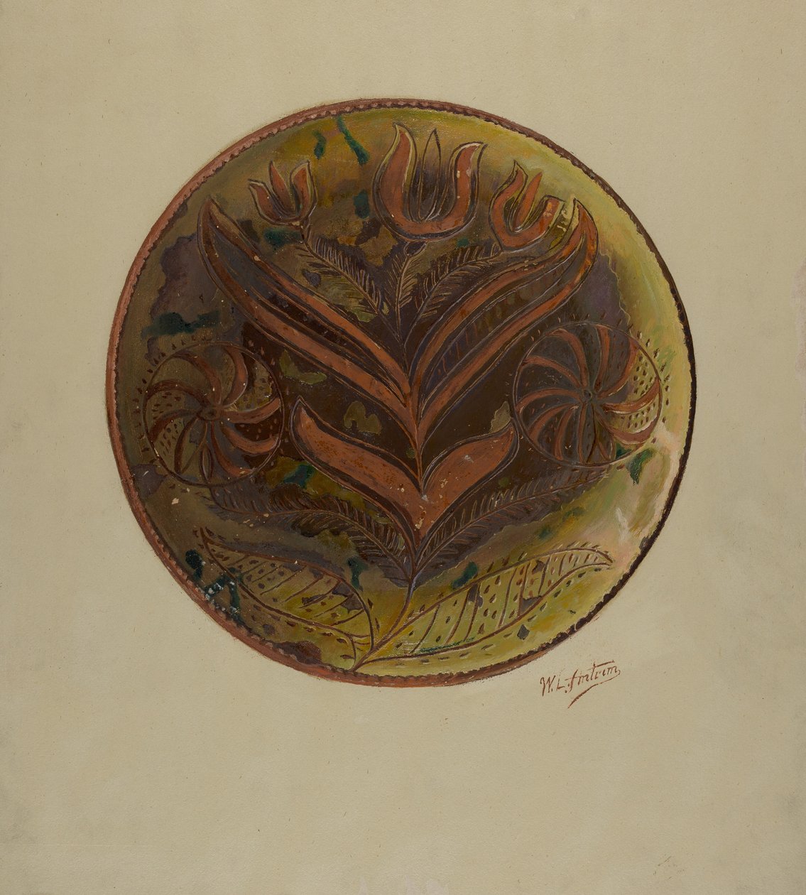 Pa. tysk plate, ca. 1937. av William L Antrim