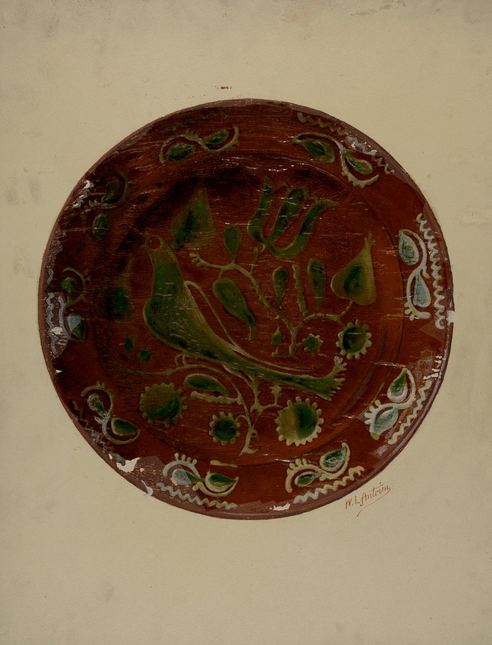 Pa. tysk plate, ca. 1938. av William L Antrim