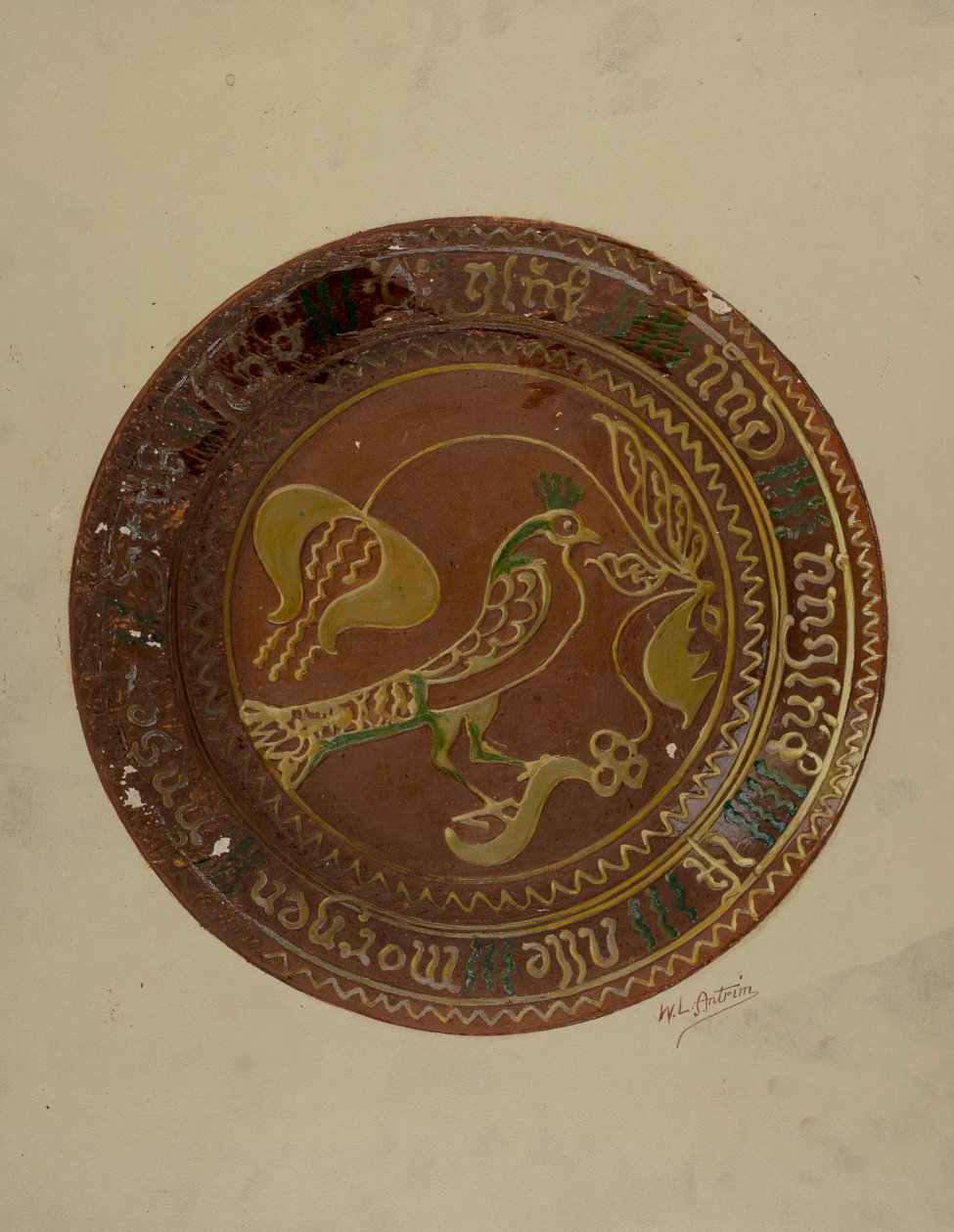 Pa. tysk plate, ca. 1938. av William L Antrim