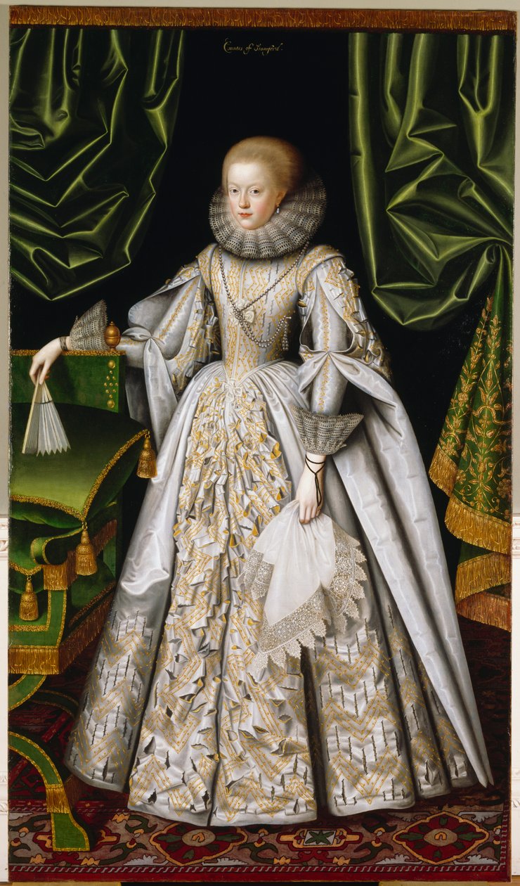 Anne Cecil, grevinne av Stamford ca. 1615 (olje på lerret) av William Larkin