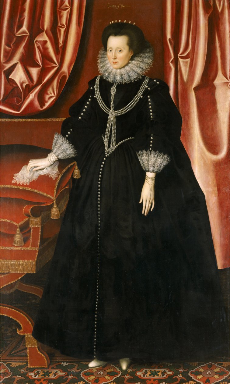 Elizabeth Drury, grevinne av Exeter, ca. 1615 (olje på lerret) av William Larkin