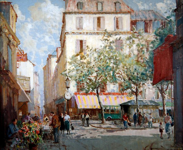 A Square in Paris (olje på lerret) av William Lee Hankey