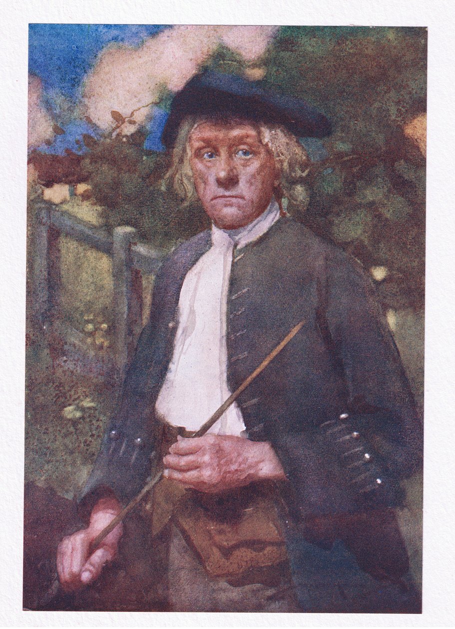 En mann alvorlig han var, og streng å se (farge litho) av William Lee Hankey