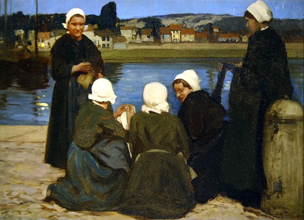 Bretonske kvinner (olje på lerret) av William Lee Hankey