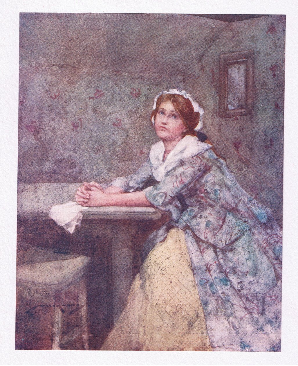 Hans vakre datter, vakrere i tårene (farge litho) av William Lee Hankey