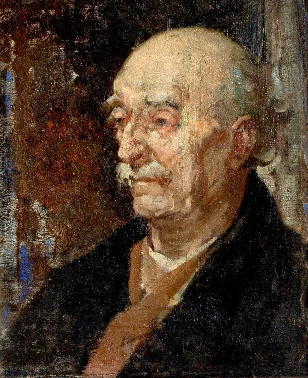 Napoleon Danelle, antikvitetshandler (olje på lerret og brett) av William Lee Hankey