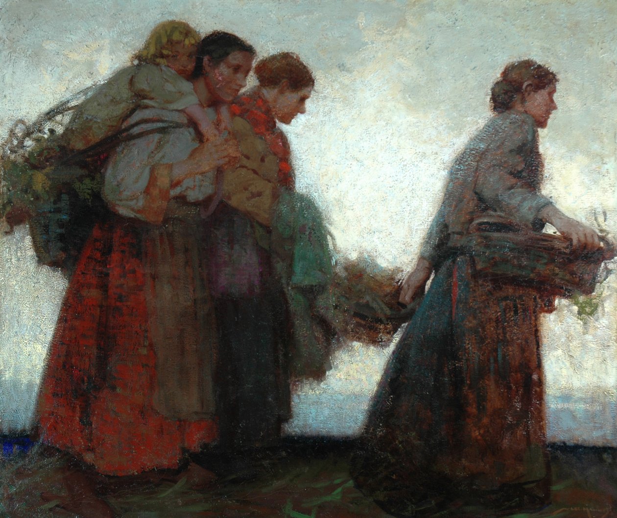 På dykene (olje på lerret) av William Lee Hankey