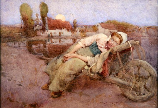 Hviler (akvarell på papir) av William Lee Hankey