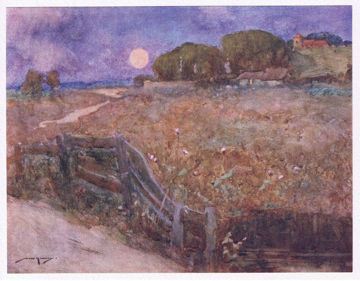 Den anstendige kirken som ikke topper nabobakken (farge litho) av William Lee Hankey