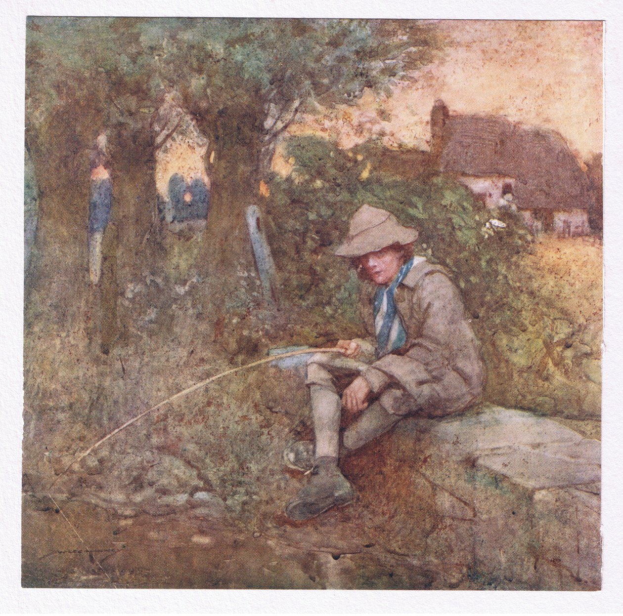 De sunne idrettene som prydet den fredelige scenen (farge litho) av William Lee Hankey