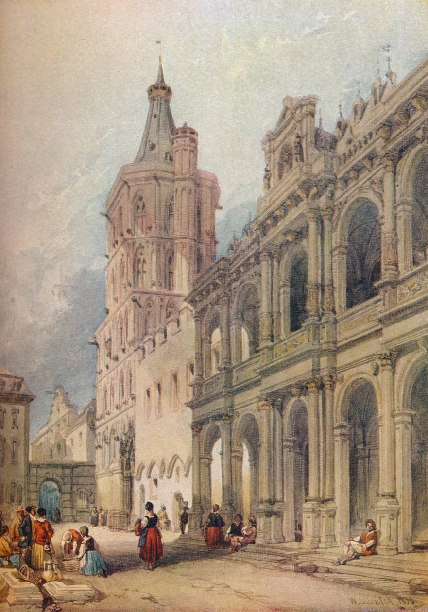 Rådhuset, Köln, c1841 av William Leighton Leitch