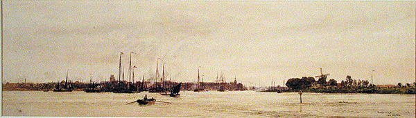 Dordrecht (akvarell på papir) av William Lionel Wyllie