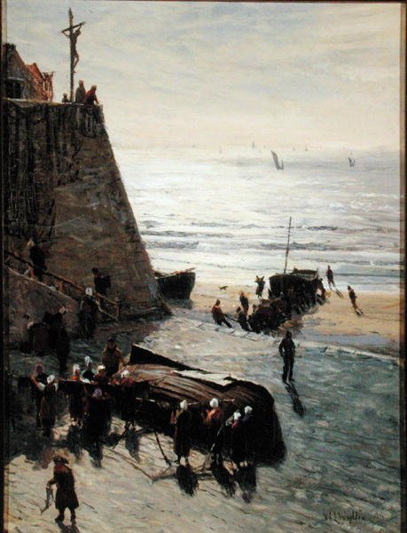 Haling opp fiskebåten (olje på lerret) av William Lionel Wyllie