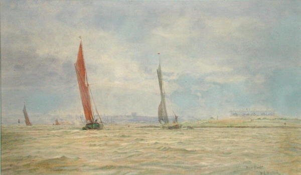 Hoo Fort, River Medway (akvarell på papir) av William Lionel Wyllie
