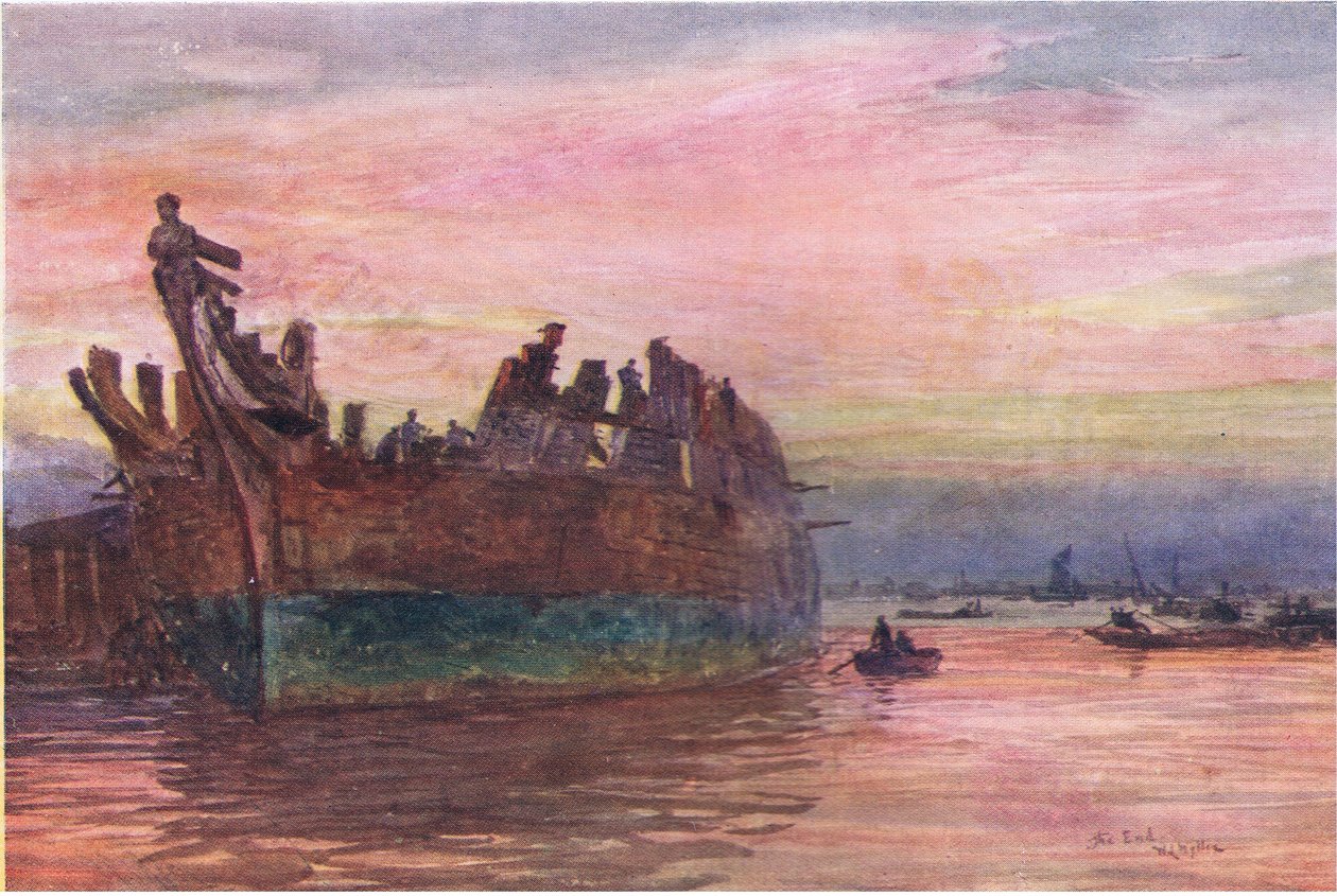 Slutten på et gammelt krigsskip, 1915 av William Lionel Wyllie