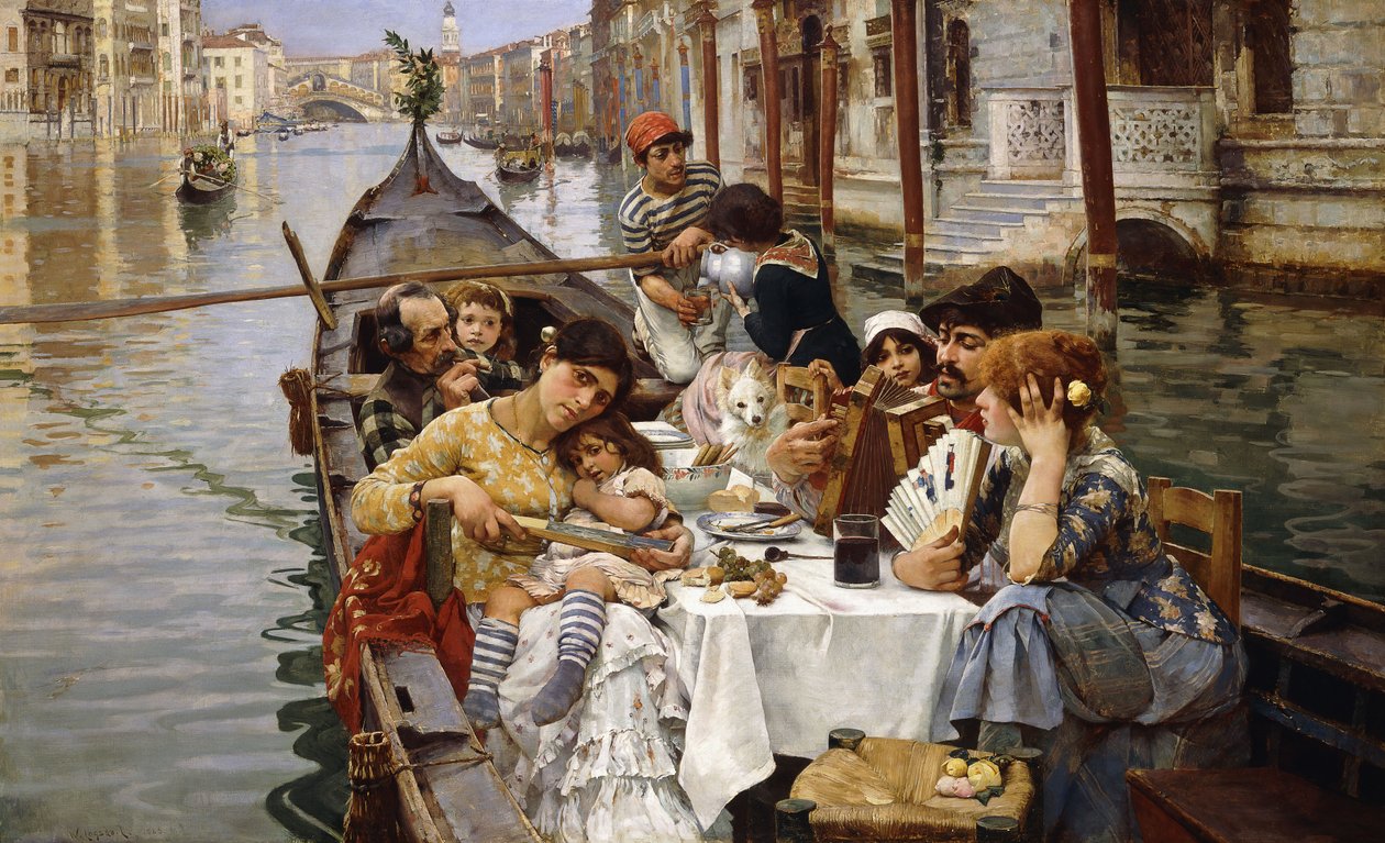 En venetiansk fresco, 1885 av William Logsdail